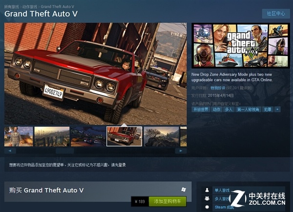 神作《GTA V》銷量超6000萬!國區(qū)僅189元