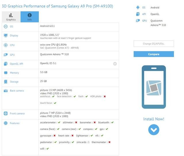 三星A9 Pro獲型號核準 驍龍652+4GB運存