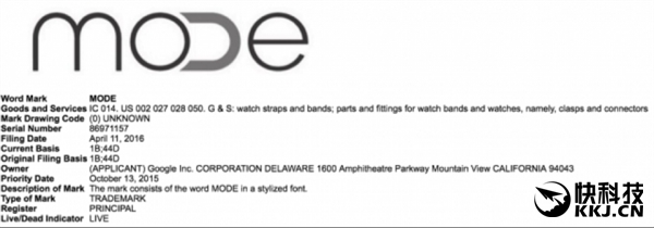 谷歌新商標MODE曝光:親兒子智能手表來了!