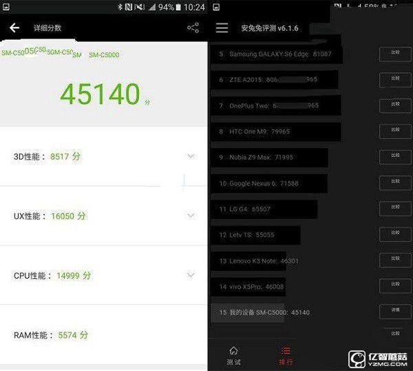 vivo X7和三星C5你選誰(shuí)？跑分與對(duì)比總結(jié)