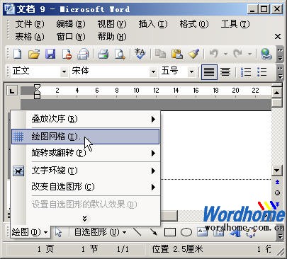 Word繪圖工具欄精確移動圖片的設(shè)置
