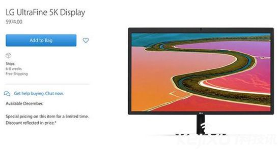 蘋果MacBook Pro顯示器發售 5K超高清售價7638元