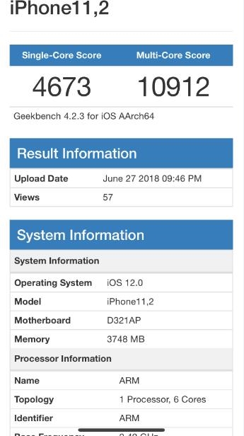 蘋果神秘iPhone性能曝光：A11+4GB內存
