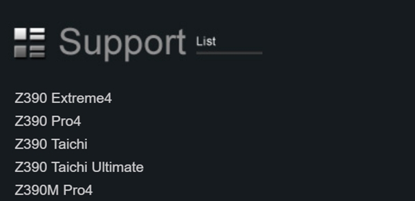 華擎官網列出五款Z390主板:Intel 9代酷睿快來了?