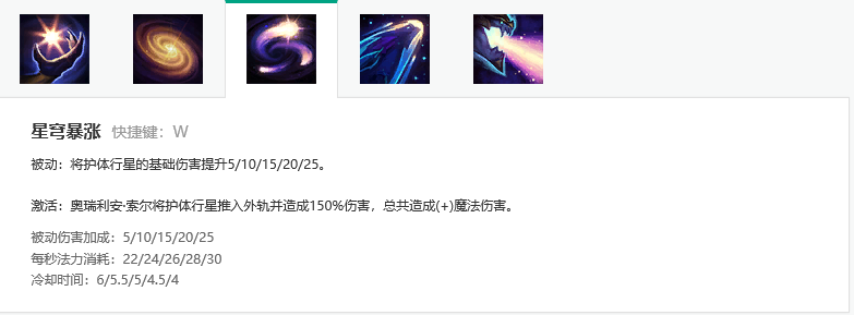 W技能:星穹暴漲 W技能:星穹暴漲