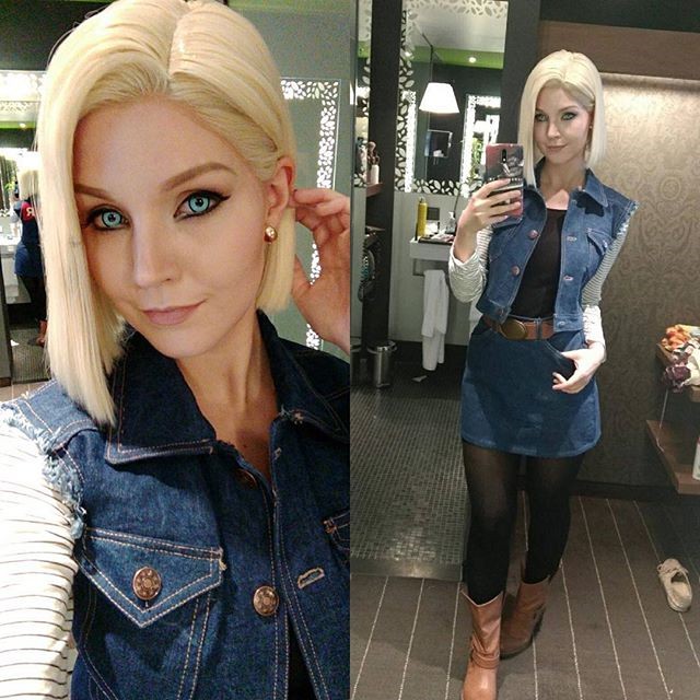 德國妹COS《龍珠》人造人18號 黑絲妹神還原