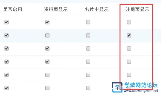啟用DISCUZ用戶注冊表單項(xiàng)